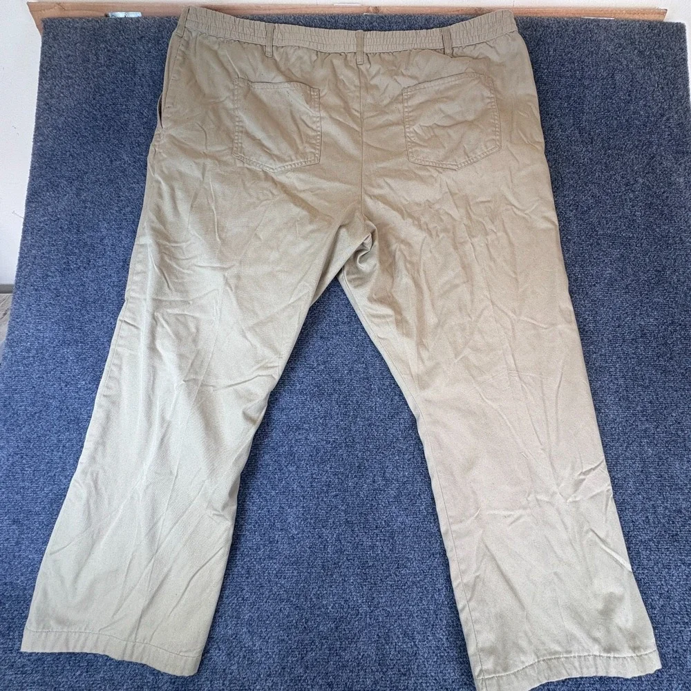 Haband's Ice House Tan Flannel Lined Slacks Pants Men 48x29 Tan Cotton High Rise